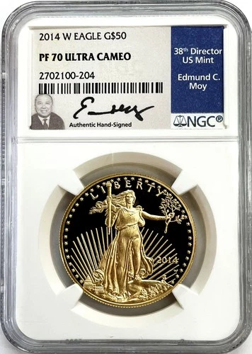 2014 W GOLD 1 oz $50 PROOF AMERICAN EAGLE MOY SIGNED NGC PROOF 70 ULTRA CAMEO