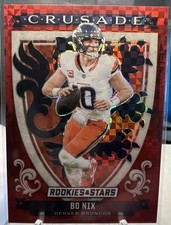 2025 Panini Rookies & Stars - Crusade Bo Nix #28 Red Plaid
