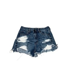 American Eagle Denim Blue Distressed Mom Shorts Size 4