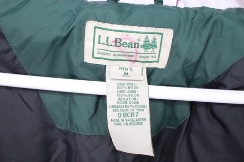 LL Bean Men's Quilted Fill Zip Down Jacket Nylon Green Size Medium - Picture 7 of 10