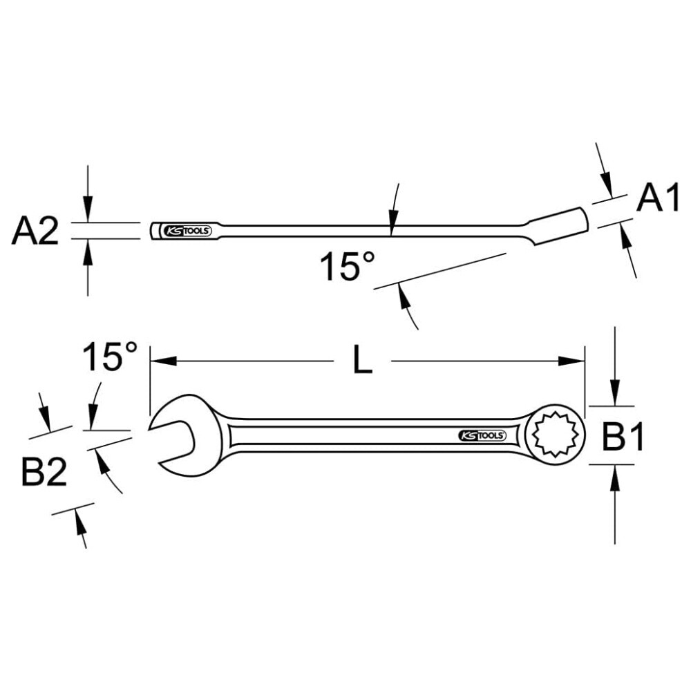 Clé mixte 41 mm KS Tools forgée en acier robuste haute performance - 2