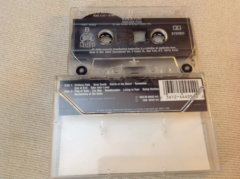 KREATOR ENDLESS PAIN HEAVY METAL CASSETTE '89 NOISE DARK ANGEL PESTILENCE OOP EX - Image 4 of 4