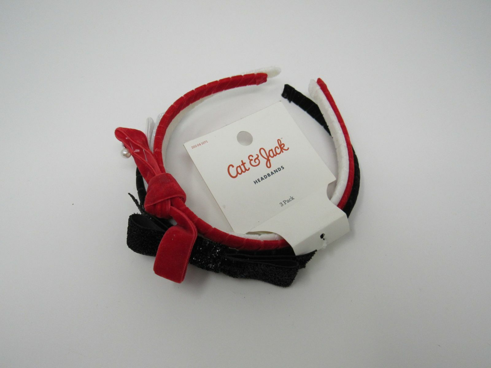 Cat & Jack Headbands Set of 3 Red White Black Fabric Female One Size