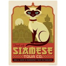 Siamese Cat Travel Decal Peel and Stick Decor