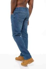 ENZO - Pantalones De Mezclilla Para Hombre, Súper Ajustados, Elásticos, Retro, Negro