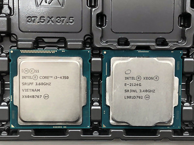 Lot of 2 Intel Xeon E-2124G 3.40GHz SR3WL & i3-4350 SR1PF 3.60GHz CPU Processor