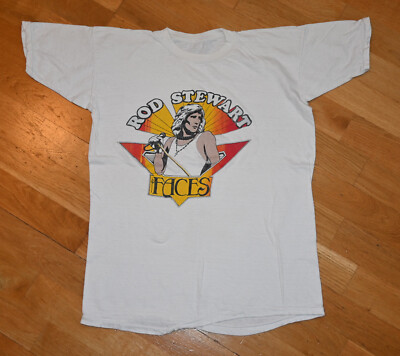 1970's ROD STEWART & The FACES* vtg Rare! rock concert tour tee