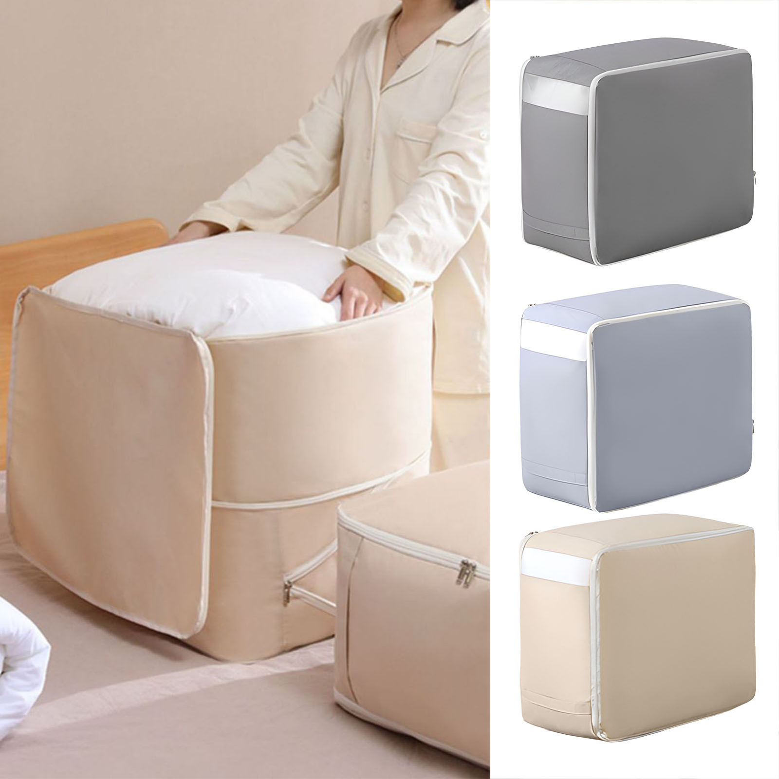 Compression Packing Cubes Foldable Zippered Organizer Bags Travel Large Capacity-image