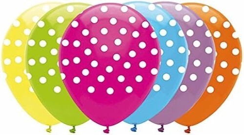 Bright Coloured Polka Dot Latex Balloons 12inch