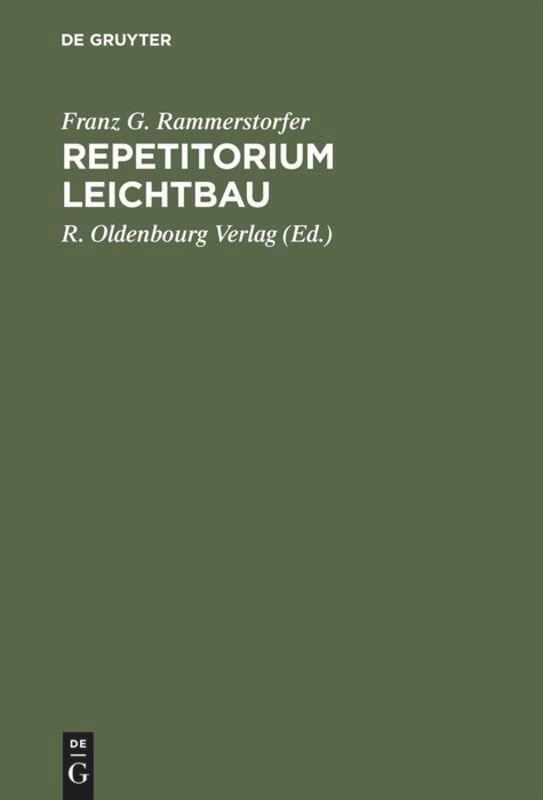 Thumbnail - F. G. Rammerstorfer | Repetitorium Leichtbau | Buch | Deutsch (1992) |