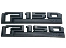 2Pc FITS 2015-2018 F 150 XL EMBLEMS FRONT FENDER Badges Matte Black