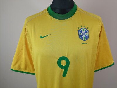 【希少】00s NIKE ブラジル代表 #9 ロナウド Tシャツ サッカーシャツ Ronaldo #9 Brazil 2000/2001/2002 NIKE Home Football Shirt Men's