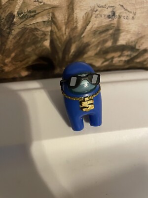 Among Us 2  Crewmate Figures Edition Blue W/Bling Bling Gold Chain No Packaging