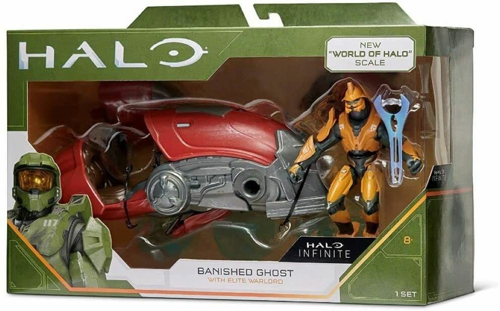 HALO VEICOLO CON PERSONAGGIO BANISHED GHOST ELITE WARLORD NEW WORLD HALO SCALE