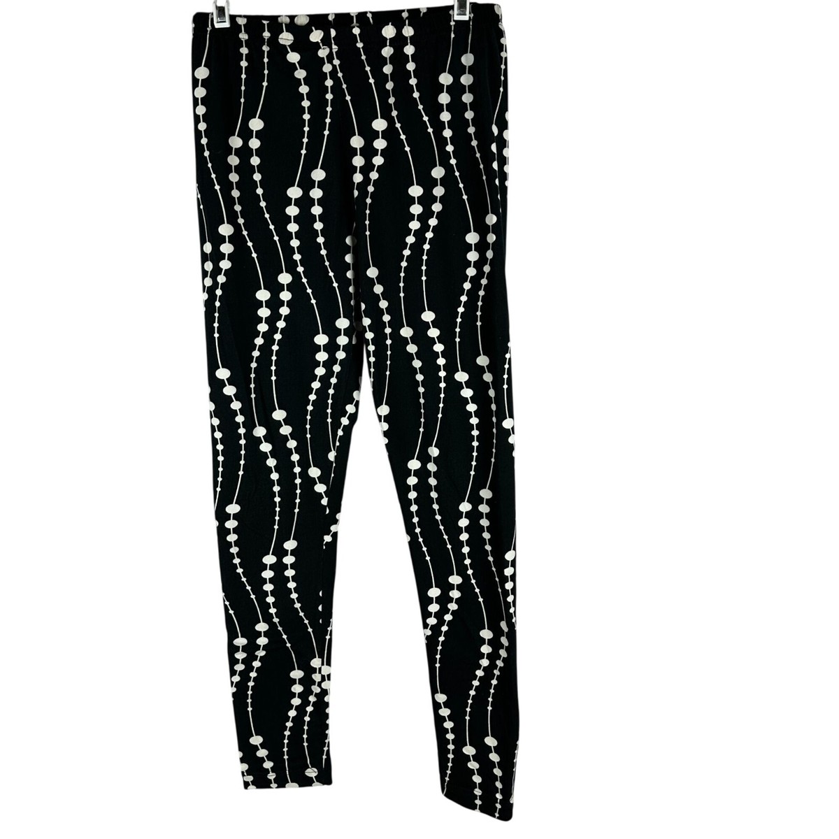 Black & White Geometric Patterned Leggings By Gold Medal