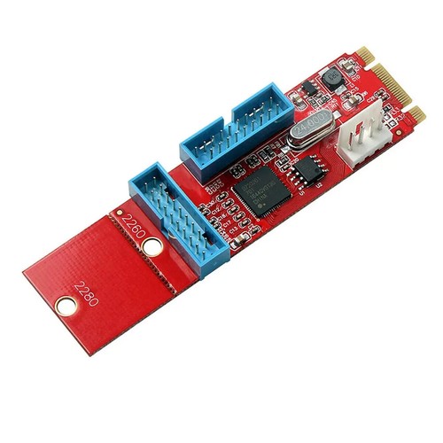 2Port 19Pin USB3.0 to M.2 B M Key Adapter Converter Module NIB - Picture 2 of 10