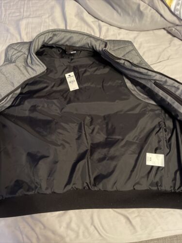 Mens Express black Grey zip up Puffer Vest Size M New W/tags Puffy Zipper - Picture 2 of 10