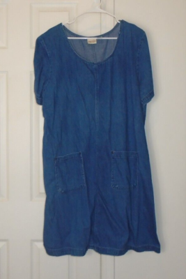 Crossroads Dress Womens Blue Denim Overall Midi Modest Ladies sz 20w | eBay