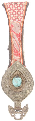 Antique Tibetan Chatelaine Belt Hanger Sword Hanger Turquoise Tibet Nepal Old