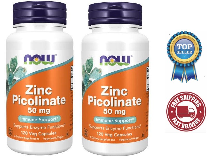 Now Foods Zinc Picolinate 50mg 120 Capsules, 2 Packs eBay