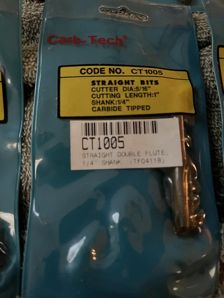 lot of 6 Carb Tech Router Bits Carbide Tipped 1/4” shank NIB free ship usa - Image 3 of 4