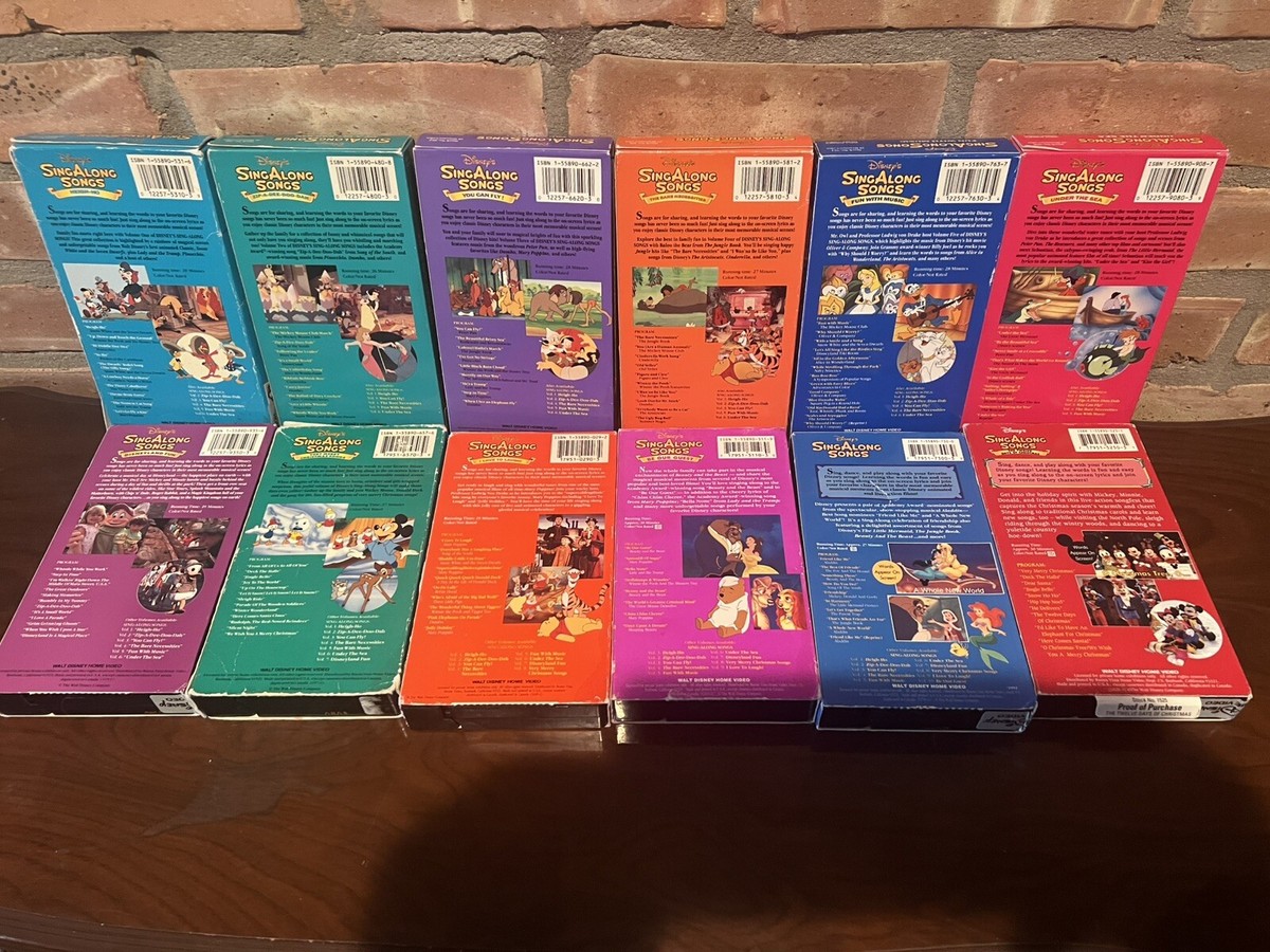 12 X Walt Disney Sing Along Songs VHS VIDEO COMPLETE SET Lot