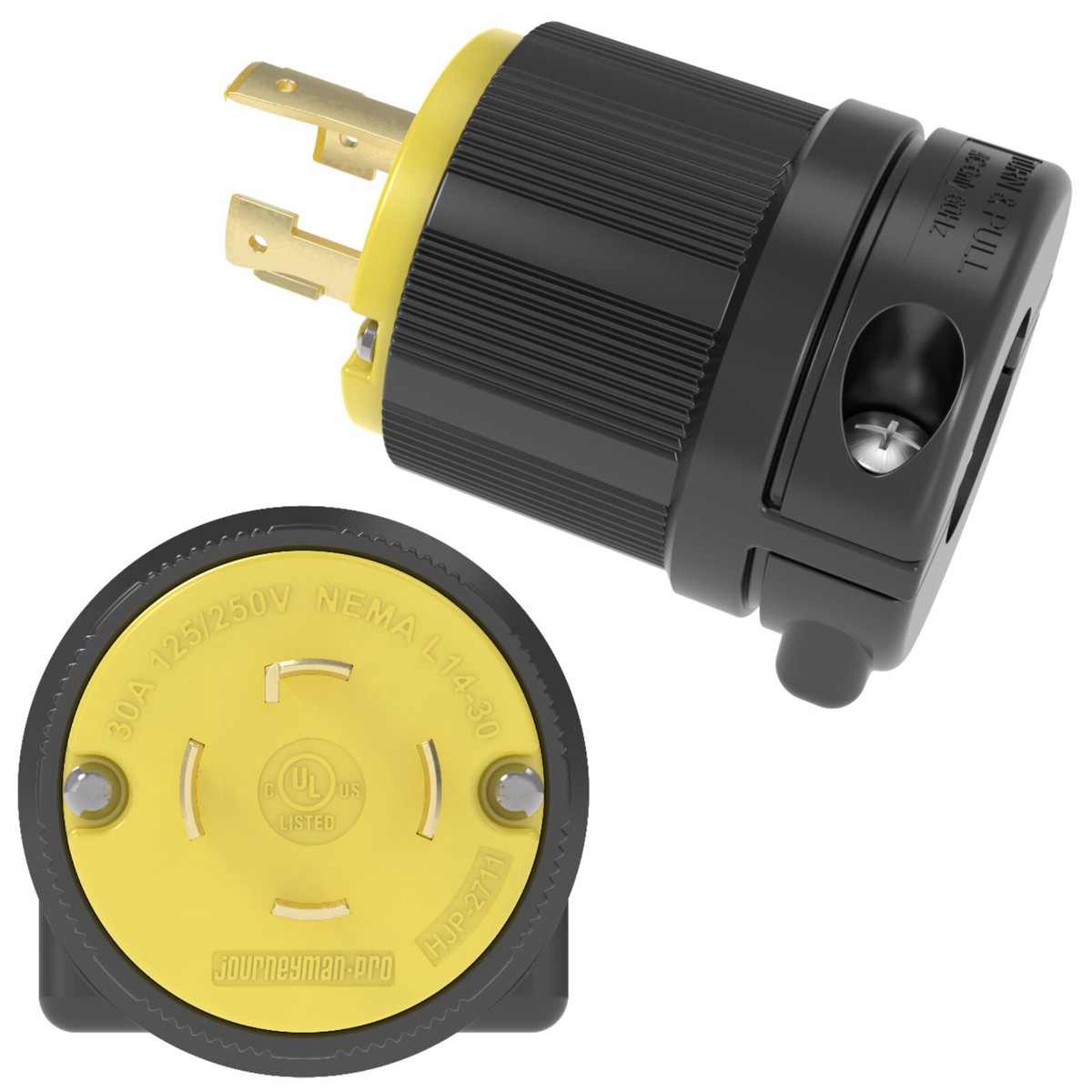 MALE 220 POWER CORD END 4-PRONG TWIST LOCK GENERATOR PLUG 30A 125