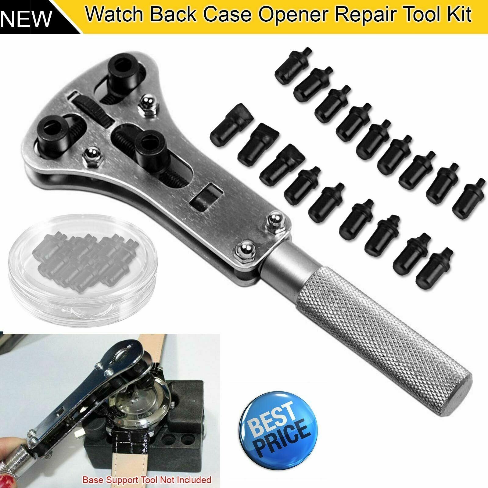 Watch Back Case Opener Screw Wrench Repair Tool Kit Cover Remover Battery Change eBay