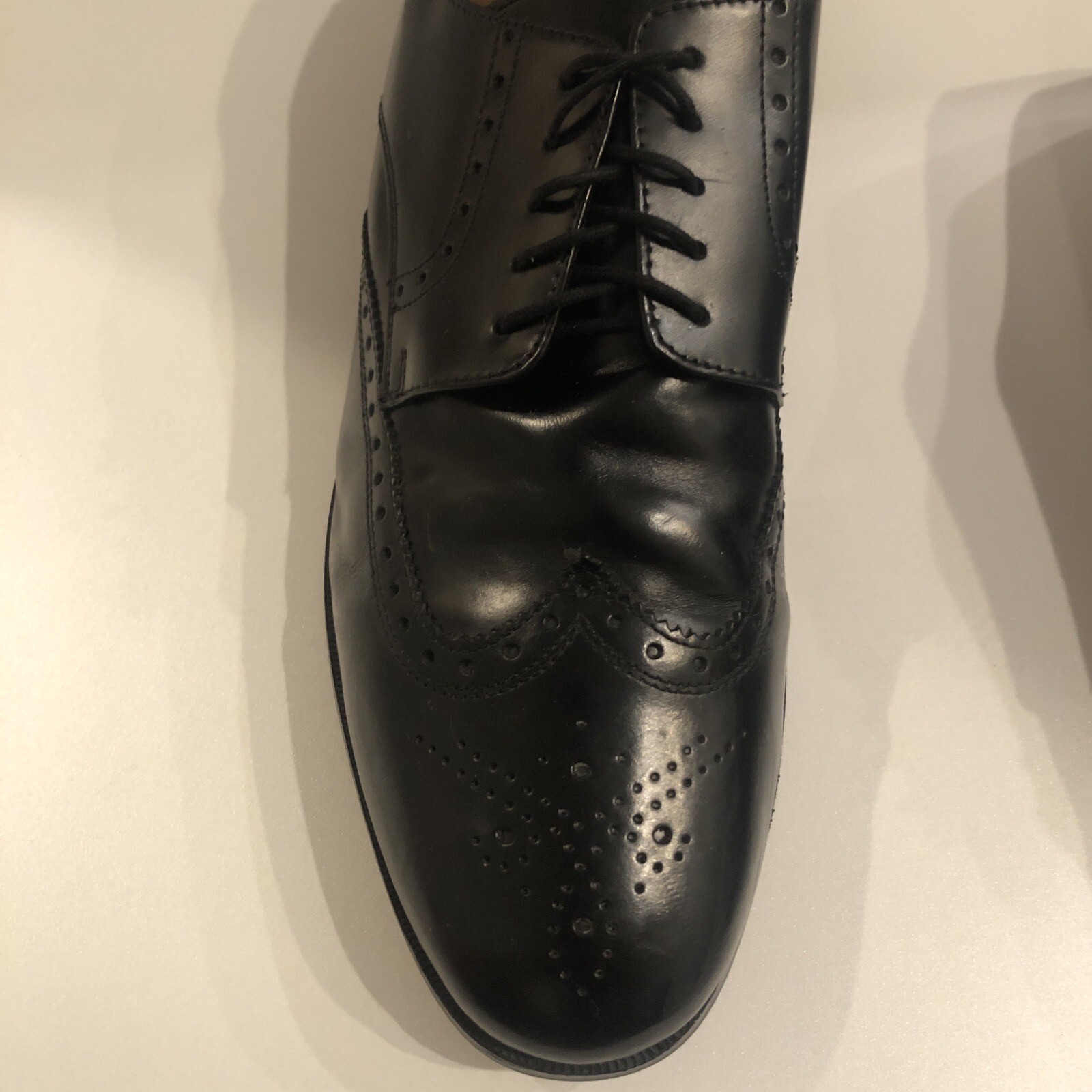 FLORSHEIM Men's Brookside Wingtip Oxford Black Leather lace up shoes