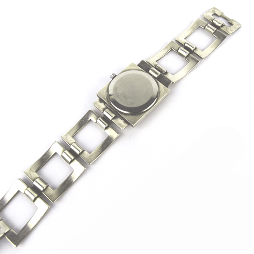 Armband Uhr Silber 🔲 Franz Scheurle, Watch Bracelet, BOHO Vintage Design 1960er - Bild 11 von 12