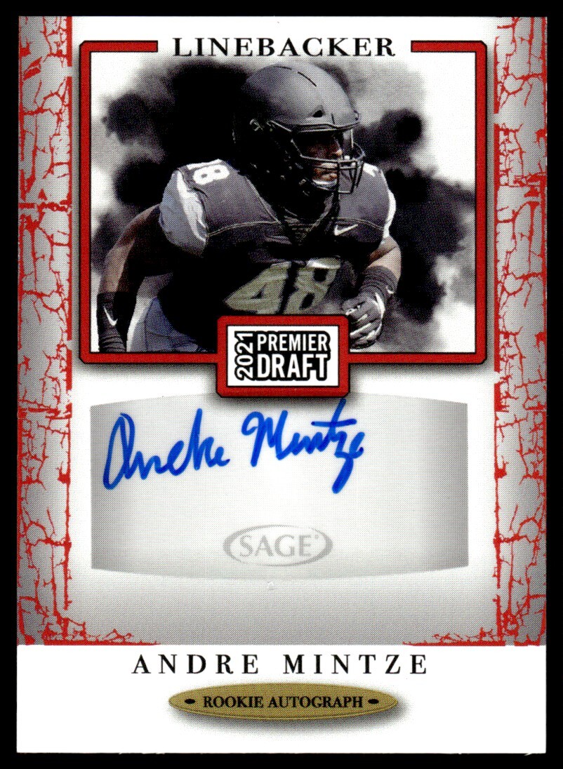 2021 Sage Premier Draft Red Andre Mintze Rookie Auto #A119