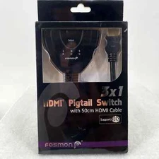 Fosmon HDMI 3x1 Pigtail Switch w/ 50 cm HDMI Cable - Supports 3D - New