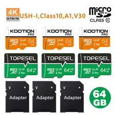 2025 NEW! 64GB Micro SD Card Class 10 U3 SDXC TF Flash Memory Cards LOT