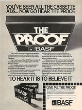Vintage Print Ad BASF Audio Cassettes - Go Hear The Proof - May 1979 11"x8"