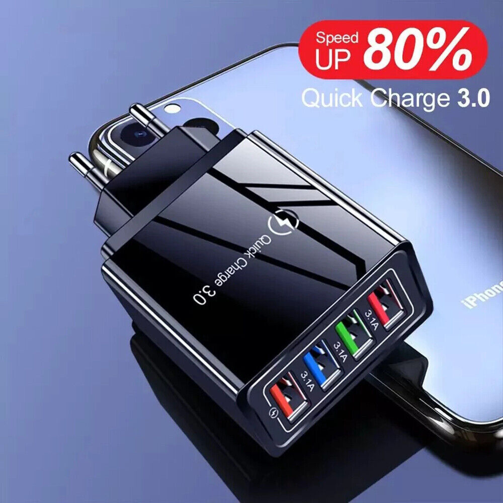 Caricabatteria rapido 4 porte USB 5V 3A foto 2