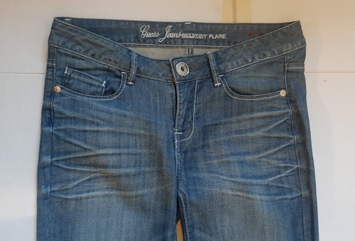 GUESS JEANS Belmont Flare light blue denim jeans size 27 with 34" leg in VGC - Picture 2 of 14