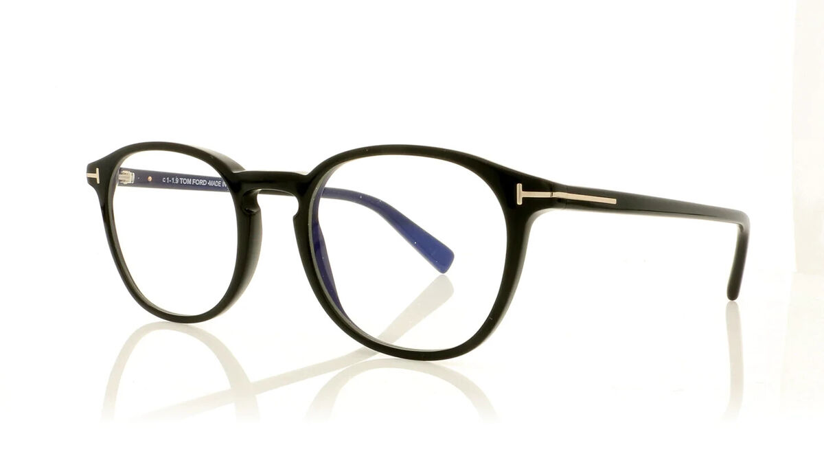 Tom Ford TF5583-B 001 Shiny Black Round Plastic Eyeglasses Frame 50-20-145