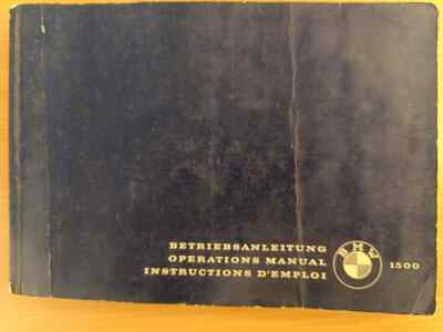 BMW 1500  Owner's Manual, Instructions d'emploi, Betriebsanleitung Original 1962