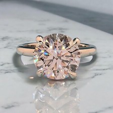 3.00 Ct D VS1 Round Solitaire Platinum Lab Grown Diamond Ring IGI Certified