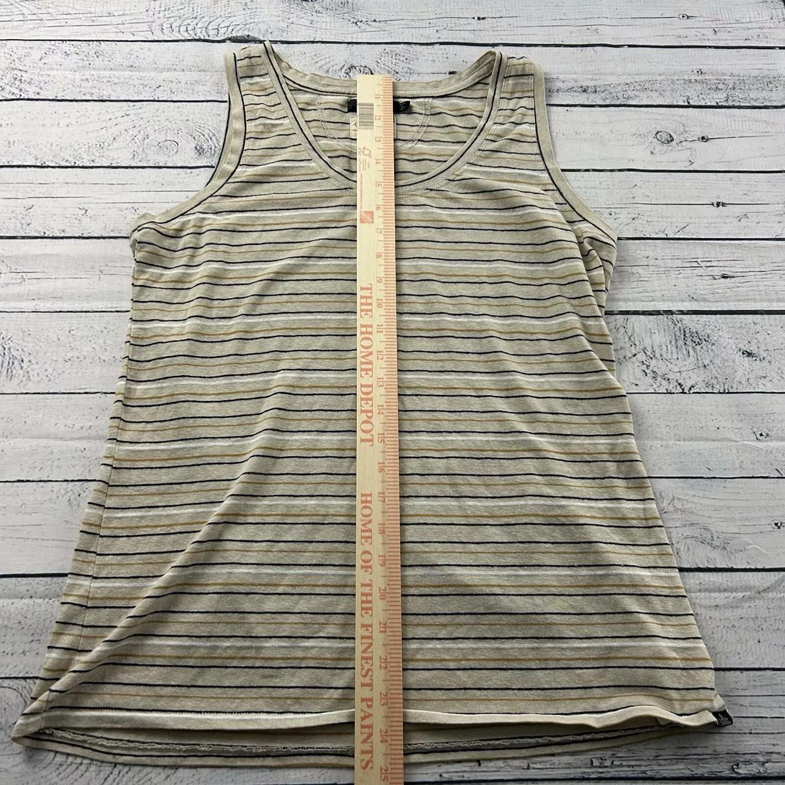 prana sleeveless striped hemp shirt