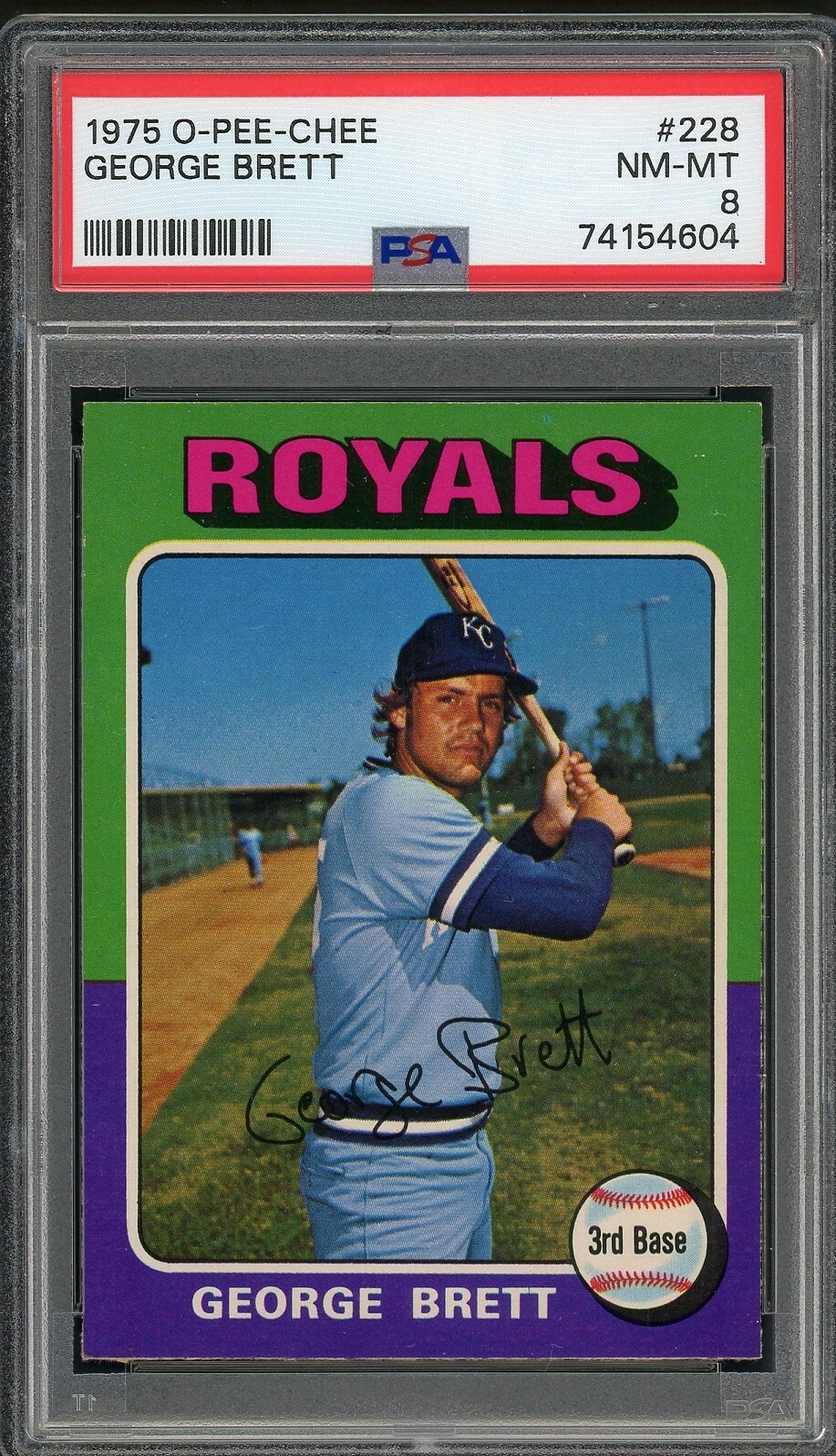 1975 OPC Canada # 228 George Brett Rookie PSA 8