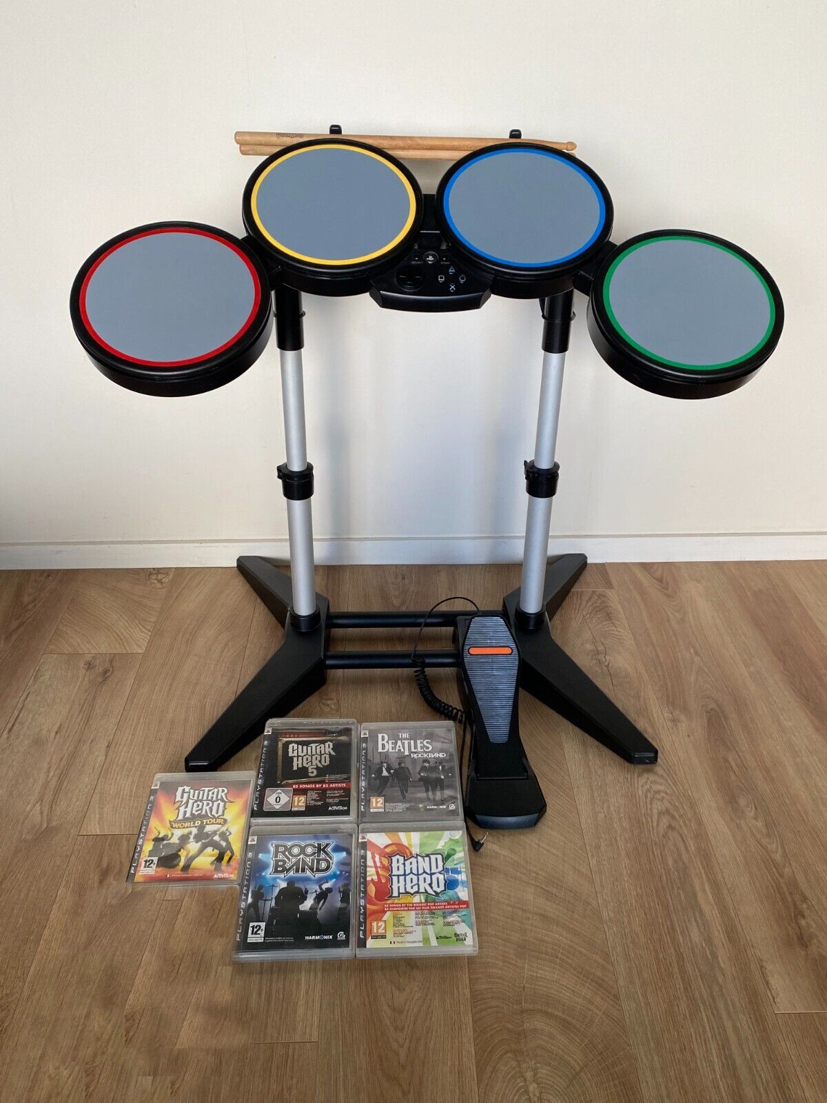 Rock Band 2 Drum Set 5 Games Playstation 3 Ps3 Complete Tested