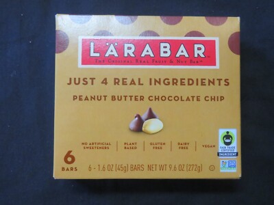 (6) Larabar Fruit & Nut Bars Peanut Butter Chocolate Chip 1.6 Oz Each