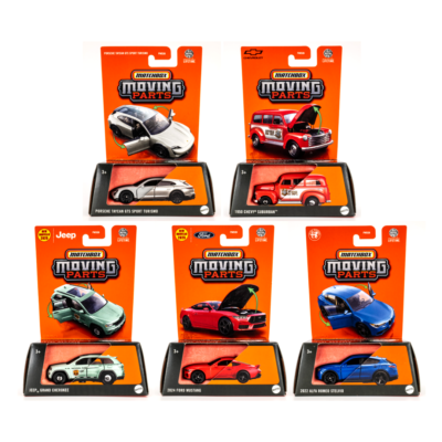 2025 Matchbox Moving Parts Mix 1 | 5-Car Set | Porsche | Chevy