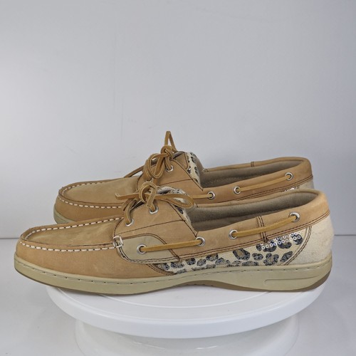 MAUI ISLAND JIFFY WOMENS 10W TAN LEATHER LEOPARD PRINT DRIVING SHOES (READ ALL) - Picture 8 of 22