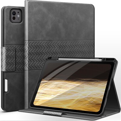 PU Leder Folio Smart Case Cover Ständer für iPad Pro 13'' (M4) 2024 - Grau