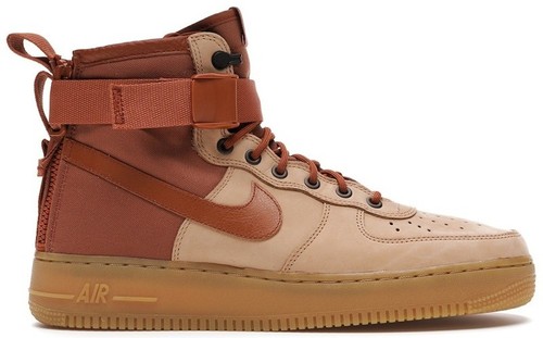 Mens Nike Air Force 1 SF Mid Mushroom Camo Leather Boots  display picture 1