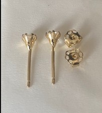 Miore Orecchini Donna A Bottoni Oro Giallo 14KT 585 Con Zirconi | Perno E Farfalla, Anallergici, Vero Oro - 2