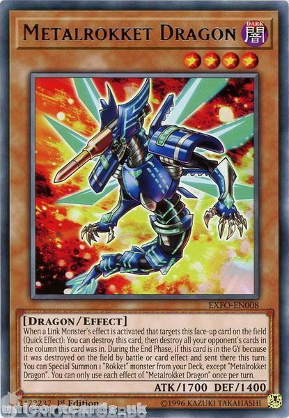 EXFO-EN008 Metalrokket Dragon Rare 1st Edition Mint YuGiOh Card
