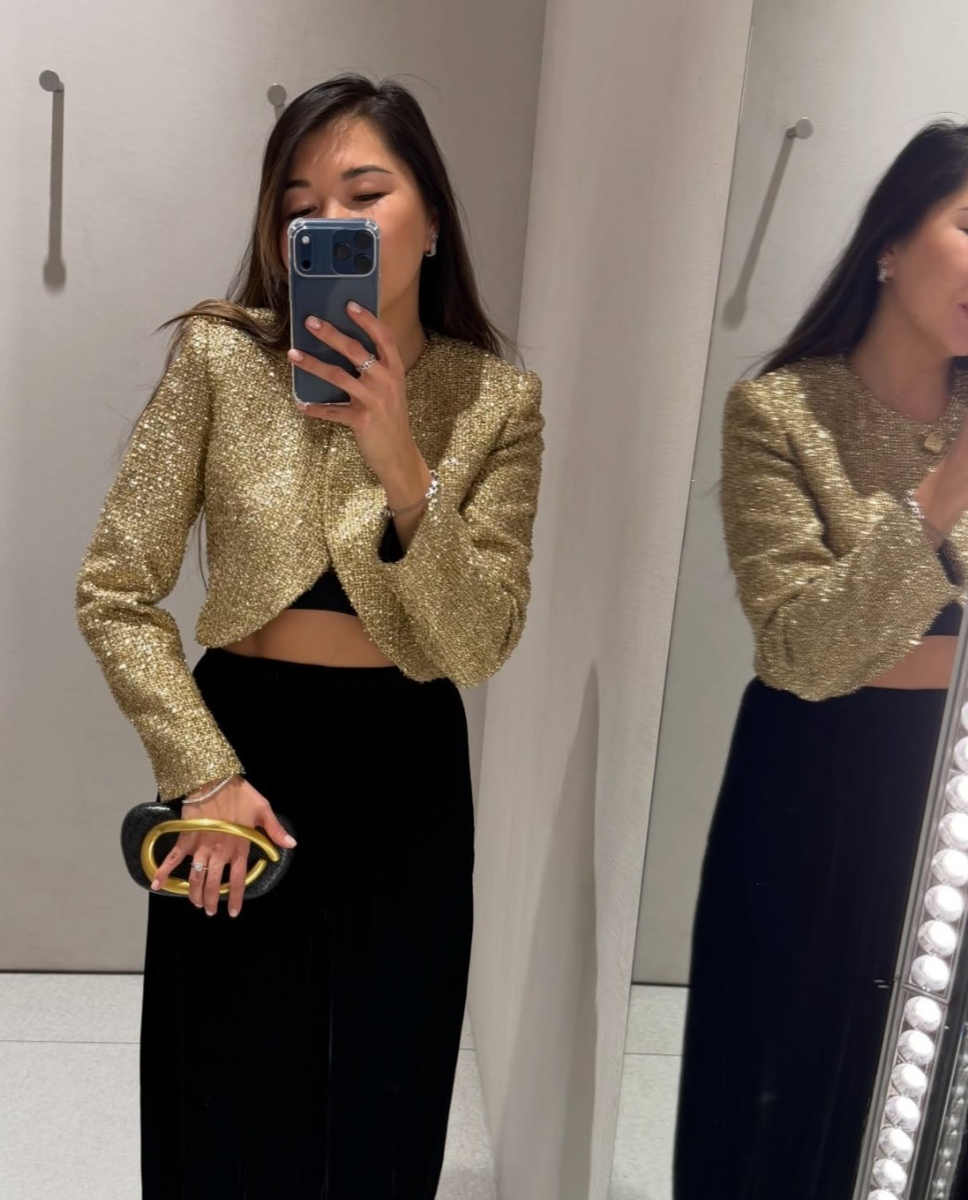 Zara Cropped Textured Jacket With Metallic Thread Golden Size S M